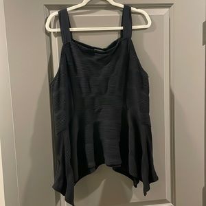 Deletta Anthro black ribbed peplum blouse